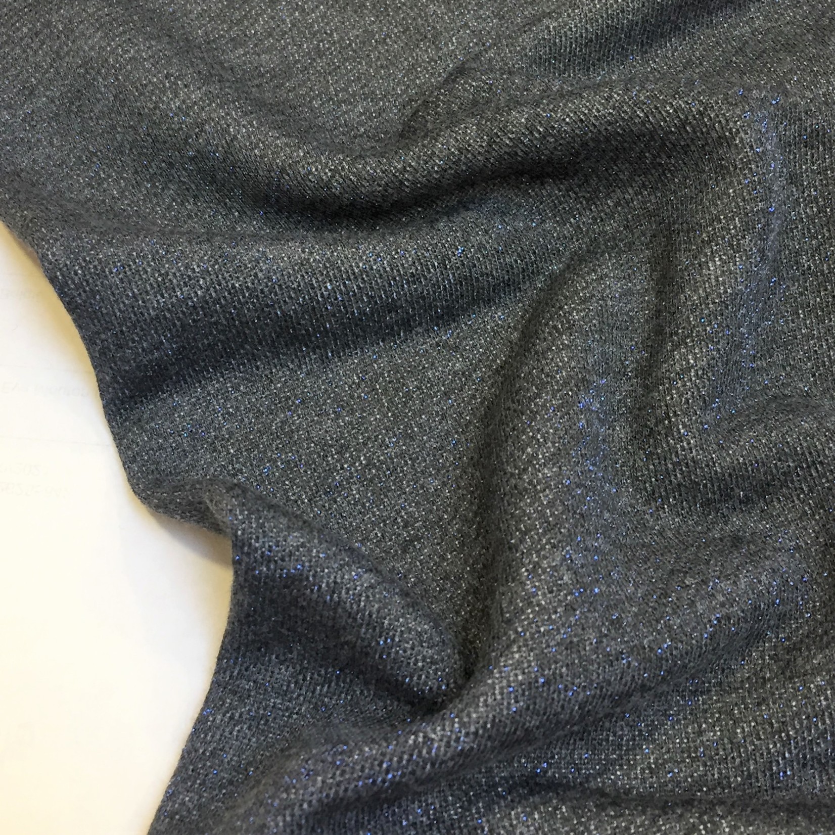 COUPON 1m20-French terry Jeansblauw glitter