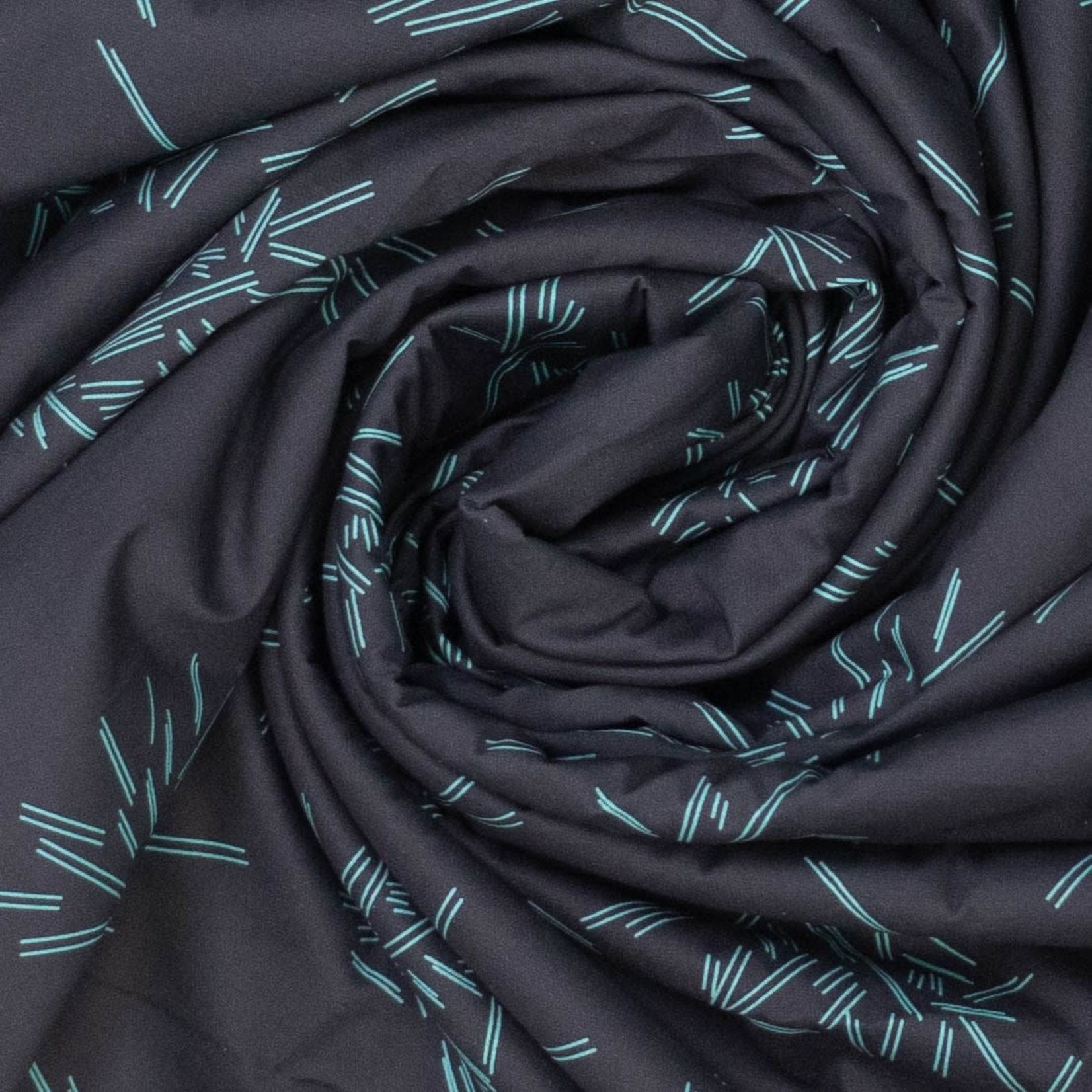 Fibre Mood COUPON 35cm - Stretchkatoen Rika Black Blue - Fibre Mood