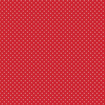 COUPON 90cm - Katoen Dotje rood/wit