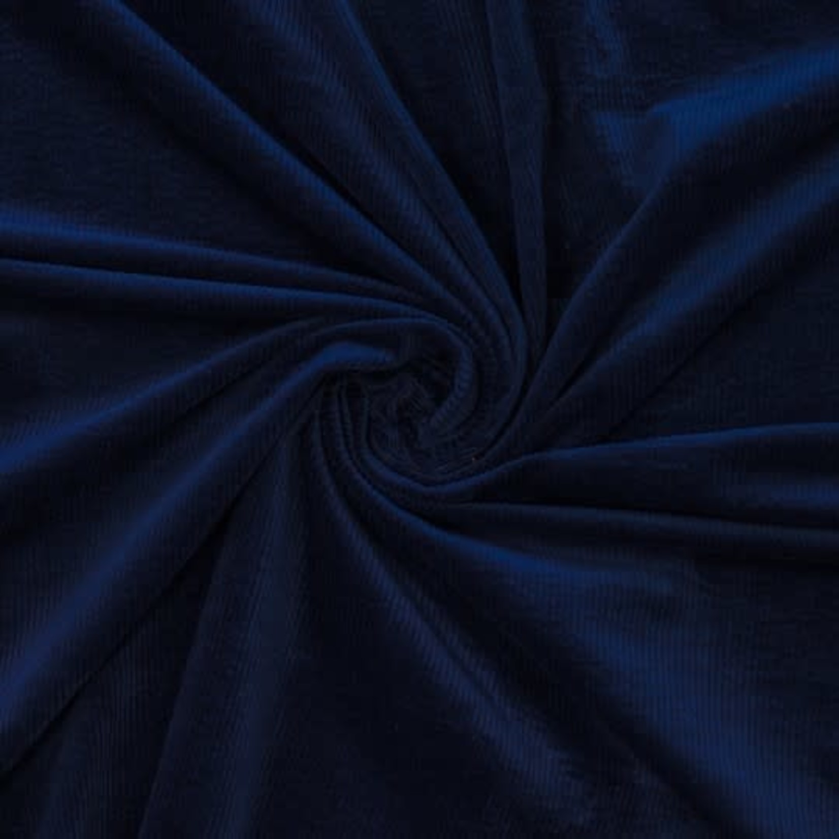 COUPON 65cm - Ribfluweel Stretch Donkerblauw