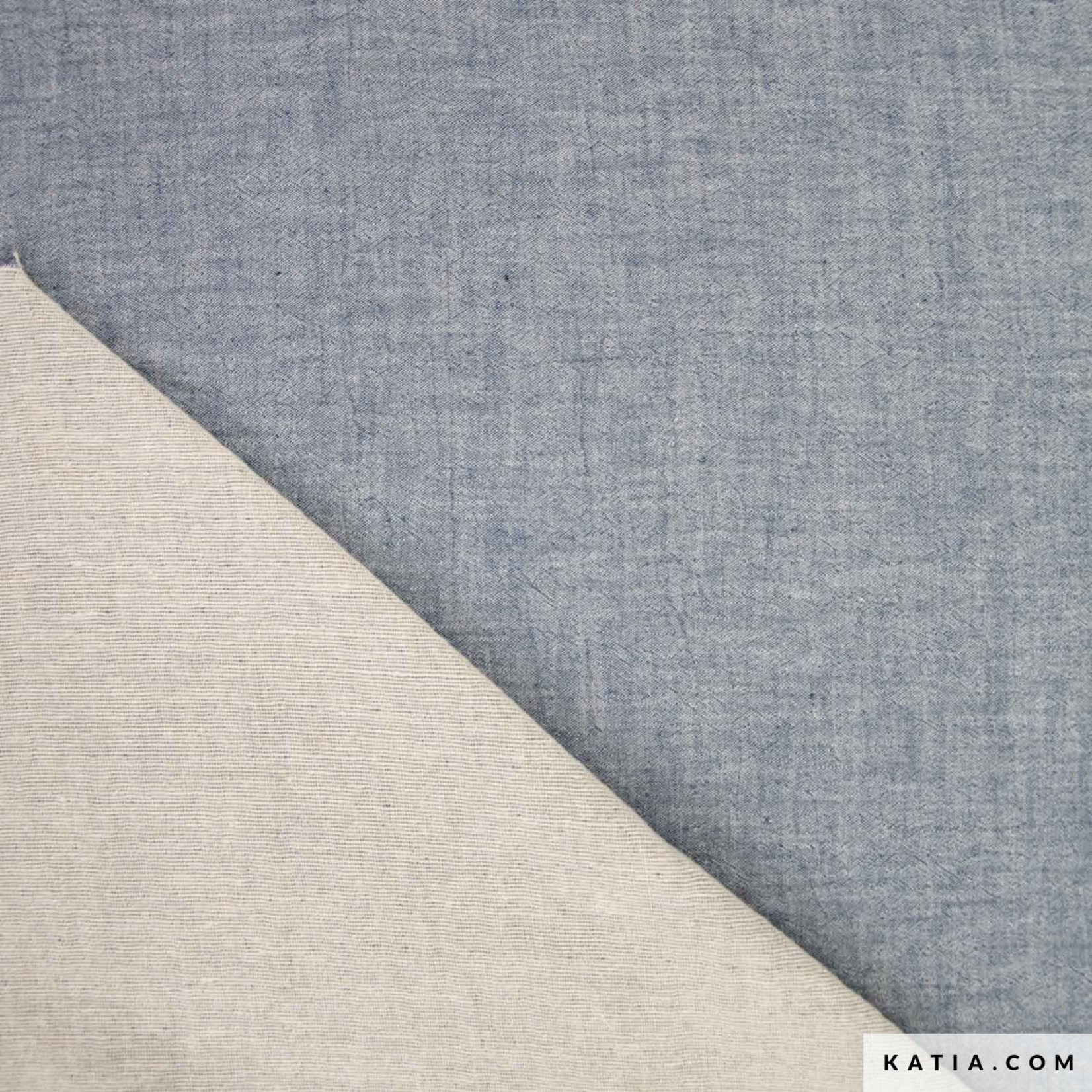 Katia Fabrics COUPON 55cm - Double Gauze Blauw Melée