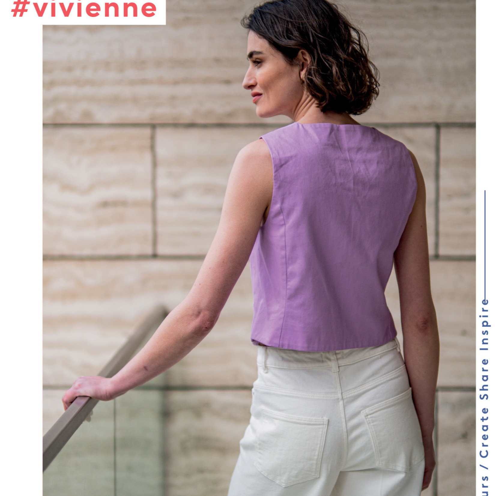 Fibre Mood COUPON 45cm -Katoen Twill Lila Vivienne - Fibre Mood