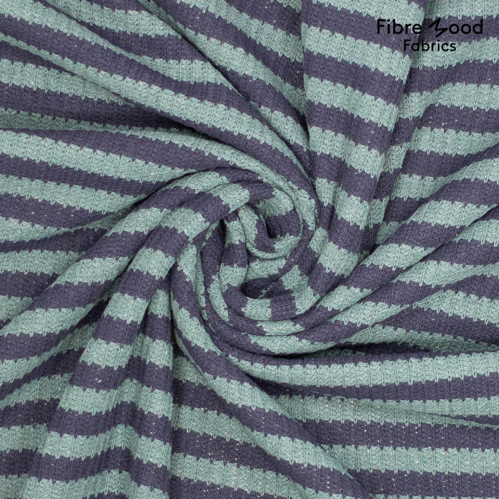 Fibre Mood COUPON 60cm - Breisel Streep Blauw/Groen  Hoda - Fibre Mood