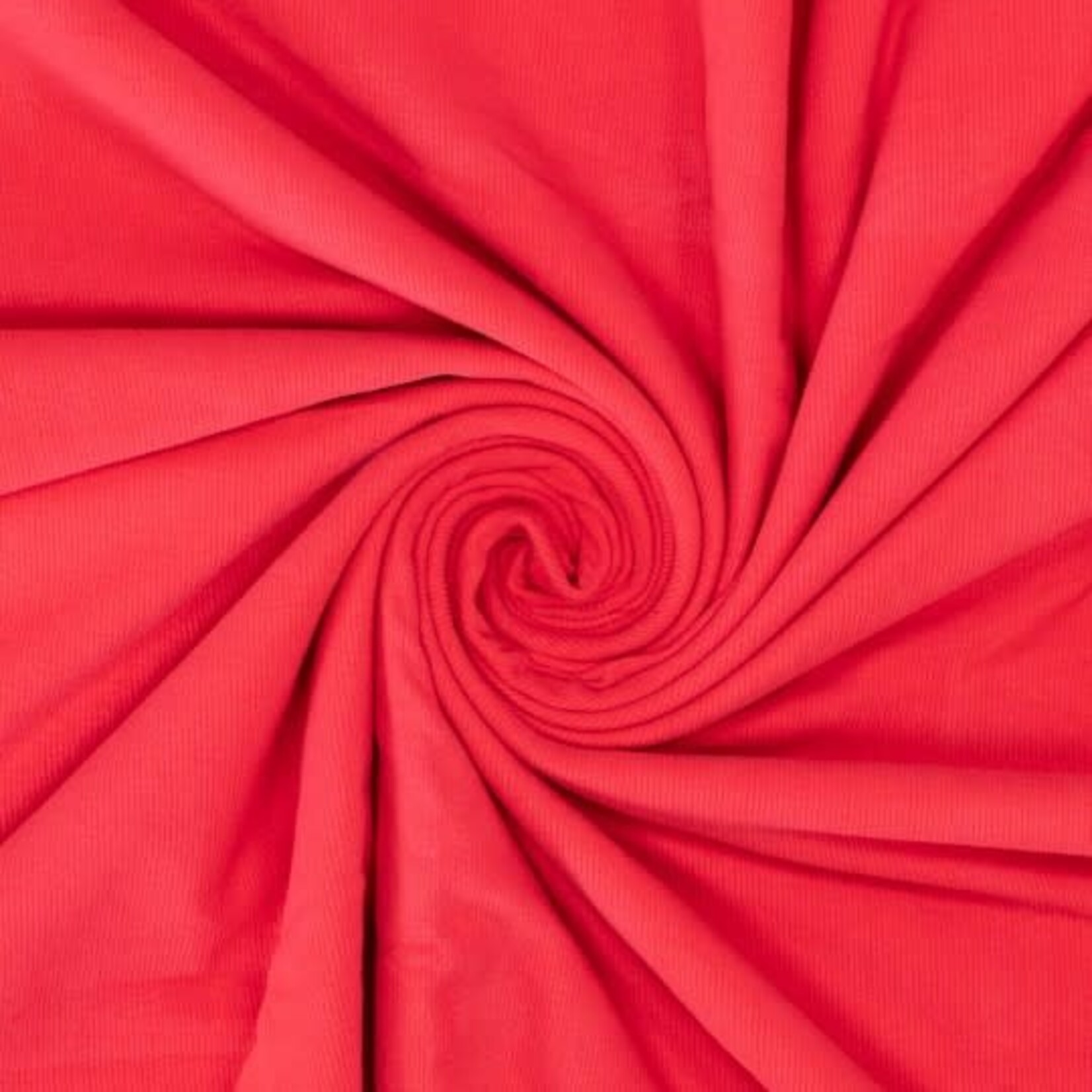 COUPON 40cm-Ribtricot Brushed Rood
