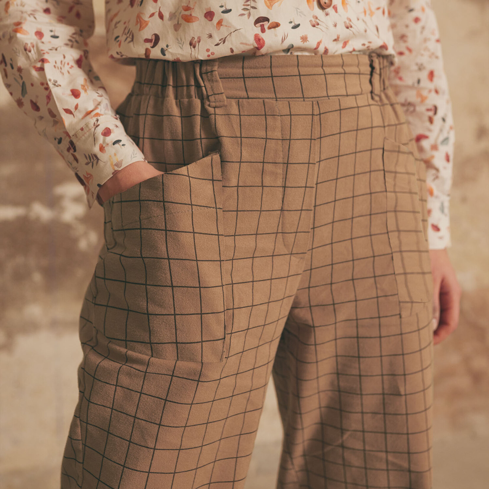 Katia Fabrics COUPON 1m - Katoen Flanel Sand Square
