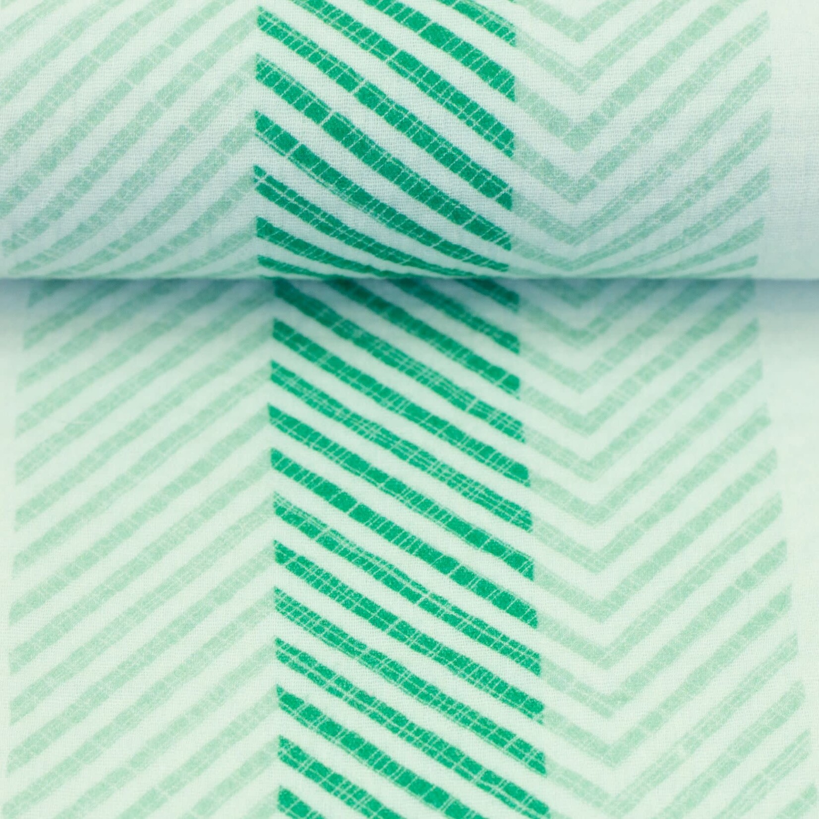 Tetra/Double Gauze Green Stripes