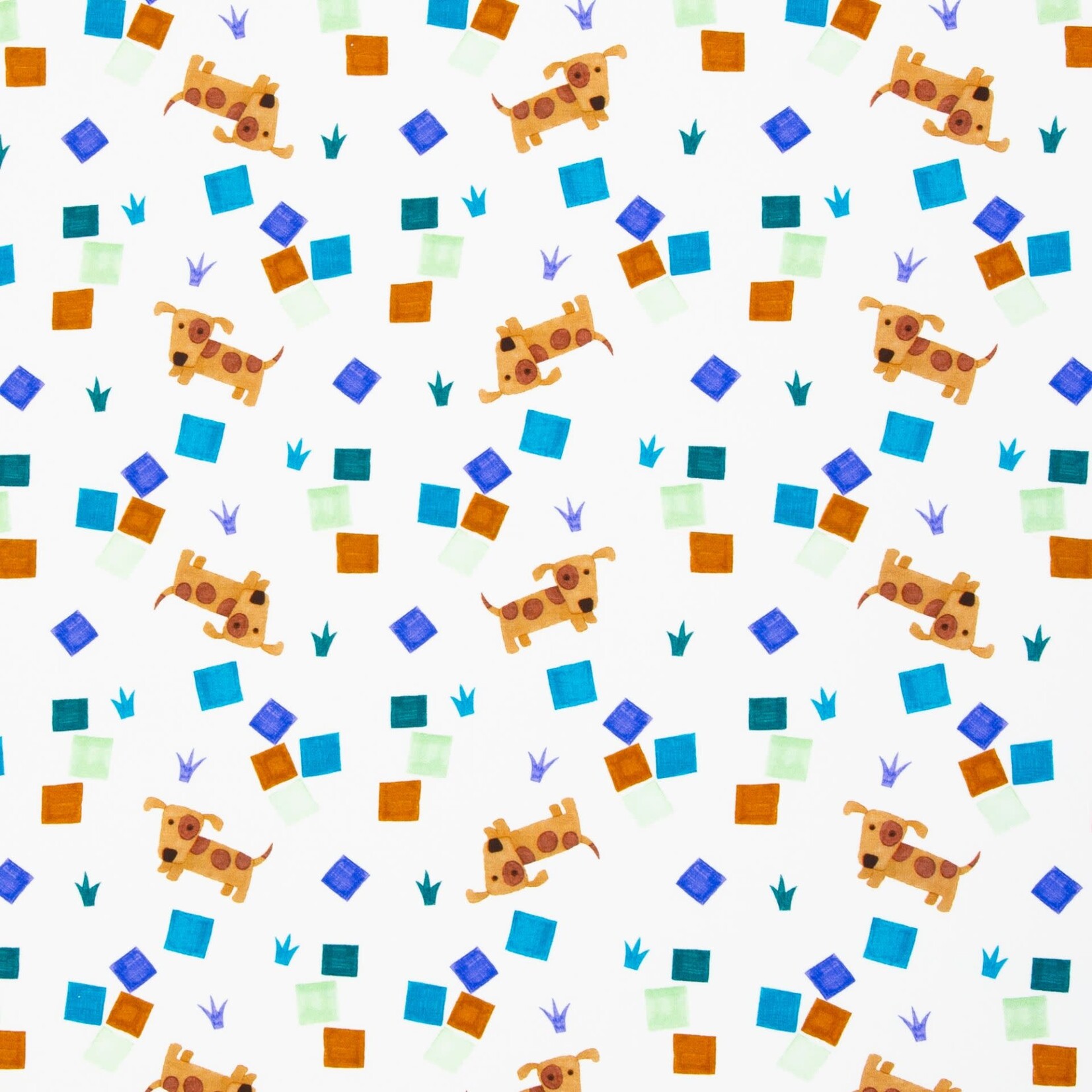 COUPON 75cm - Tricot Square Dogs