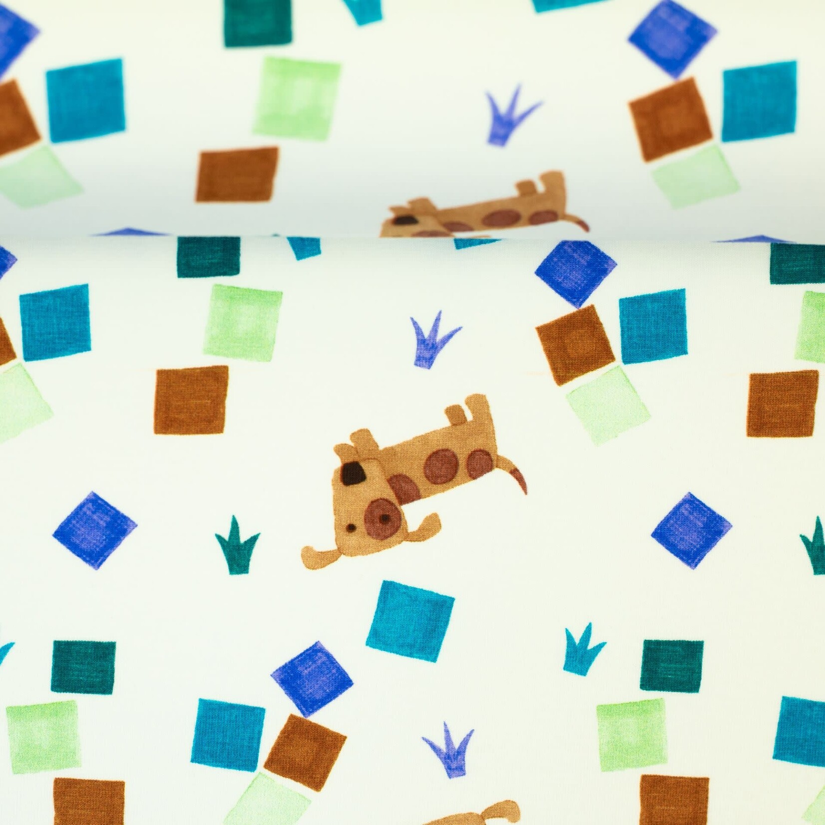 COUPON 75cm - Tricot Square Dogs