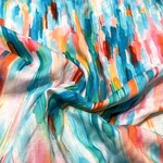 Comme ça Linnen/Viscose Stripe Turquoise - Comme ça