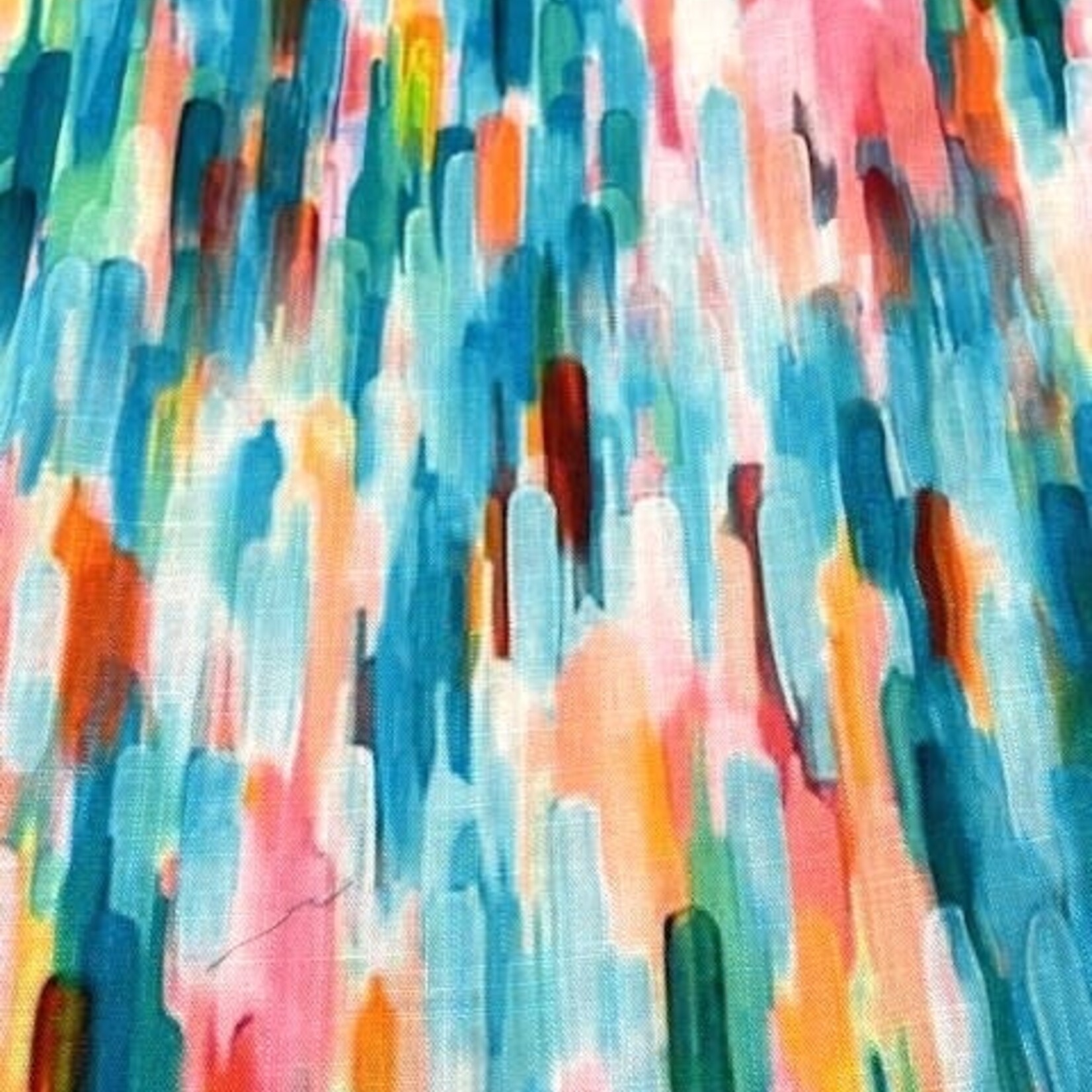 Comme ça Linnen/Viscose Stripe Turquoise - Comme ça