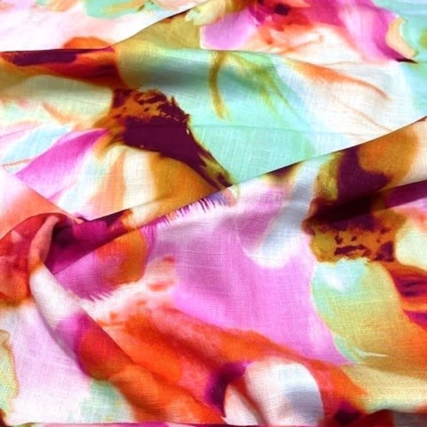 Comme ça COUPON 1m35 - Linnen/Viscose Expressive Flower - Comme ça