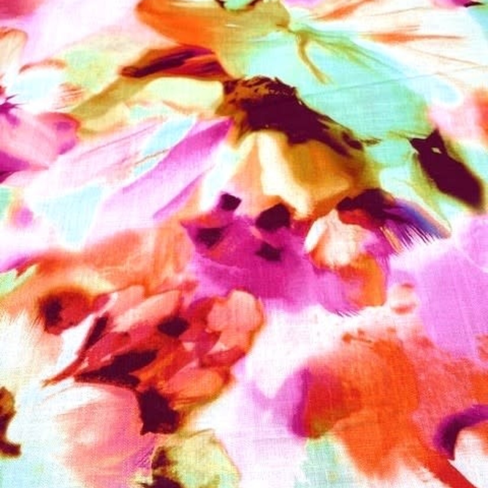 Comme ça COUPON 1m35 - Linnen/Viscose Expressive Flower - Comme ça