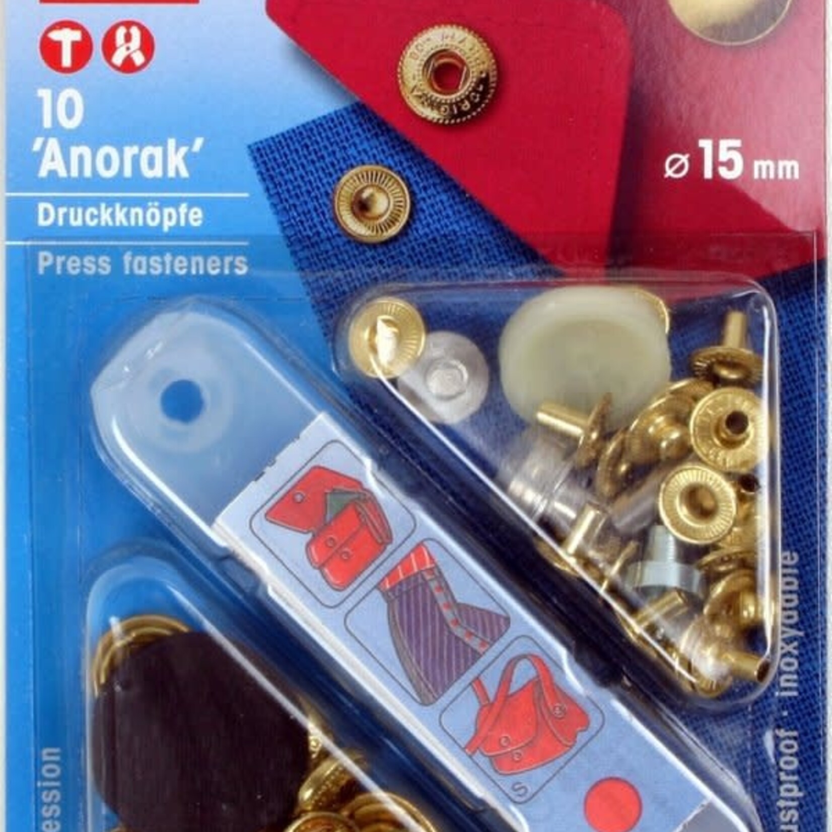 Prym Drukknopen Anorak 15mm - Goud