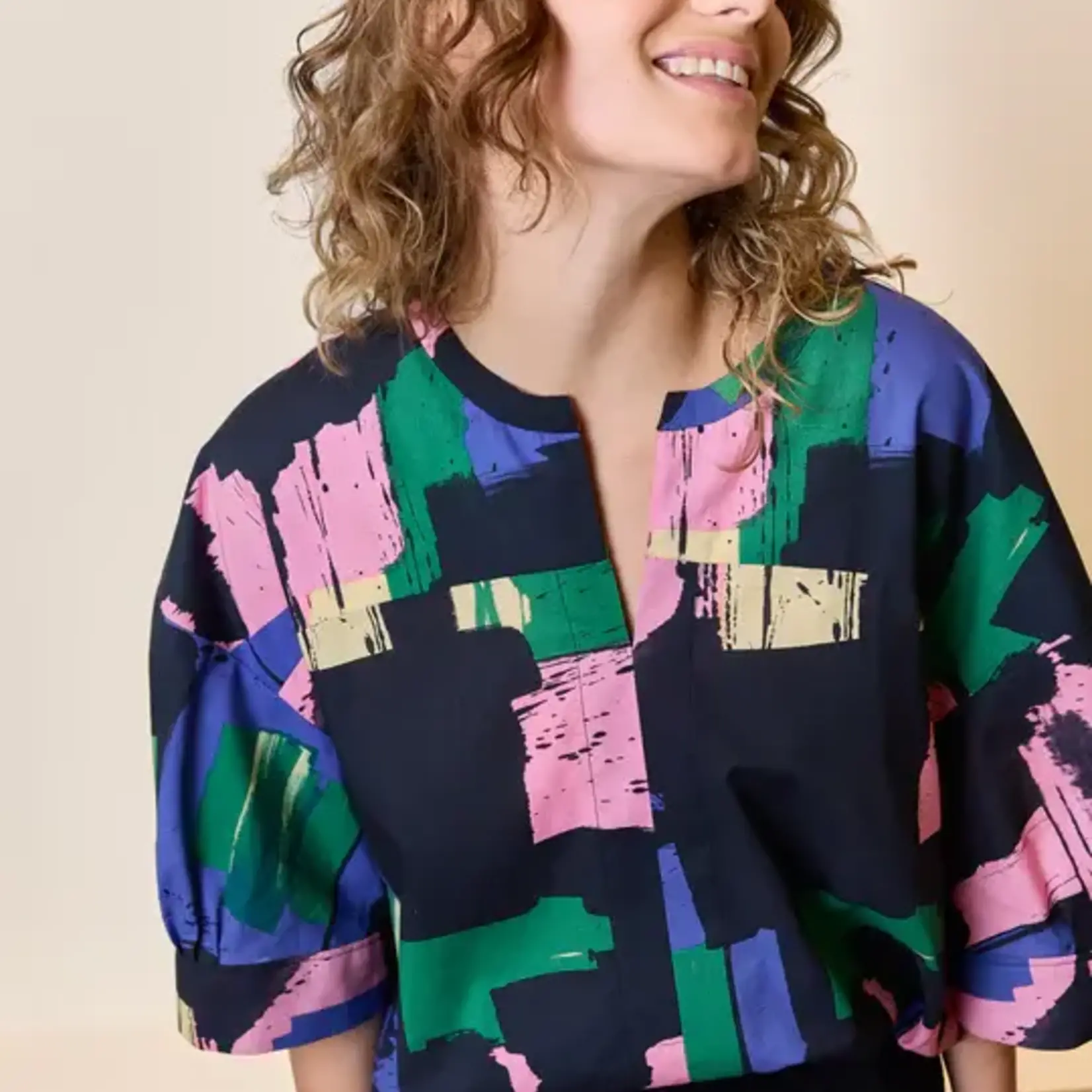 Atelier Jupe COUPON 55cm - Katoen Colour-Blocked Black - Atelier Jupe