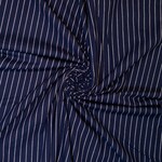 COUPON 50cm - Licht rekbare Katoen Krijstreep Blauw
