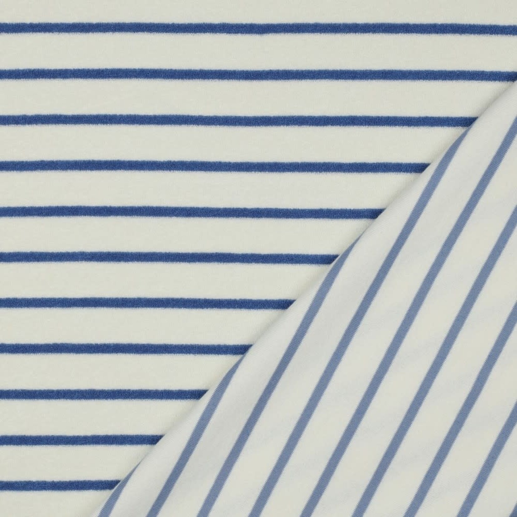 Spons Streepje Ecru-Blauw