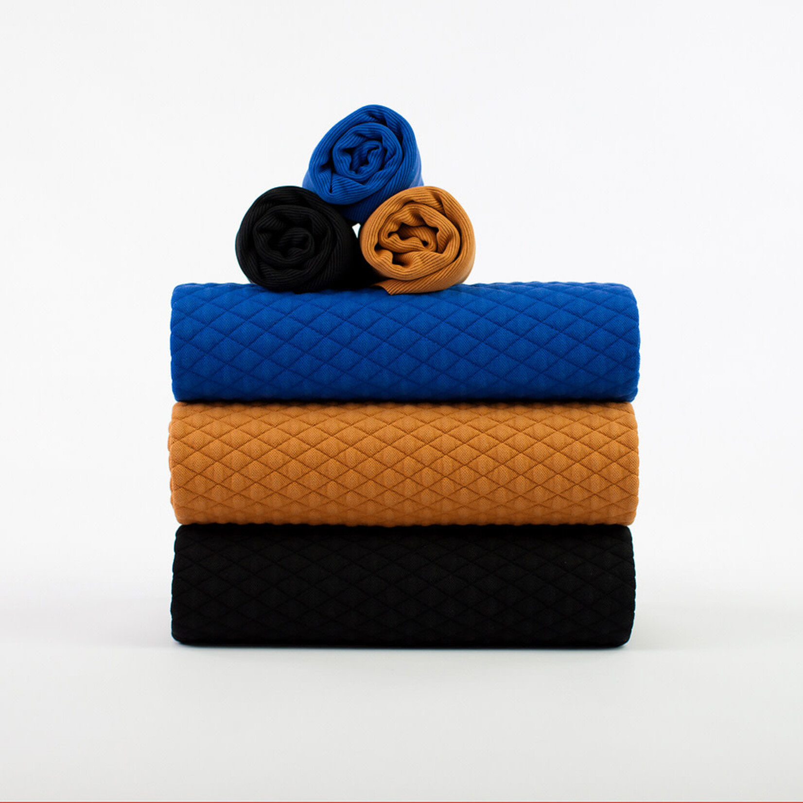 See You at Six COUPON 50cm  - Matelassé Piqué Tricot Zwart - See You at Six
