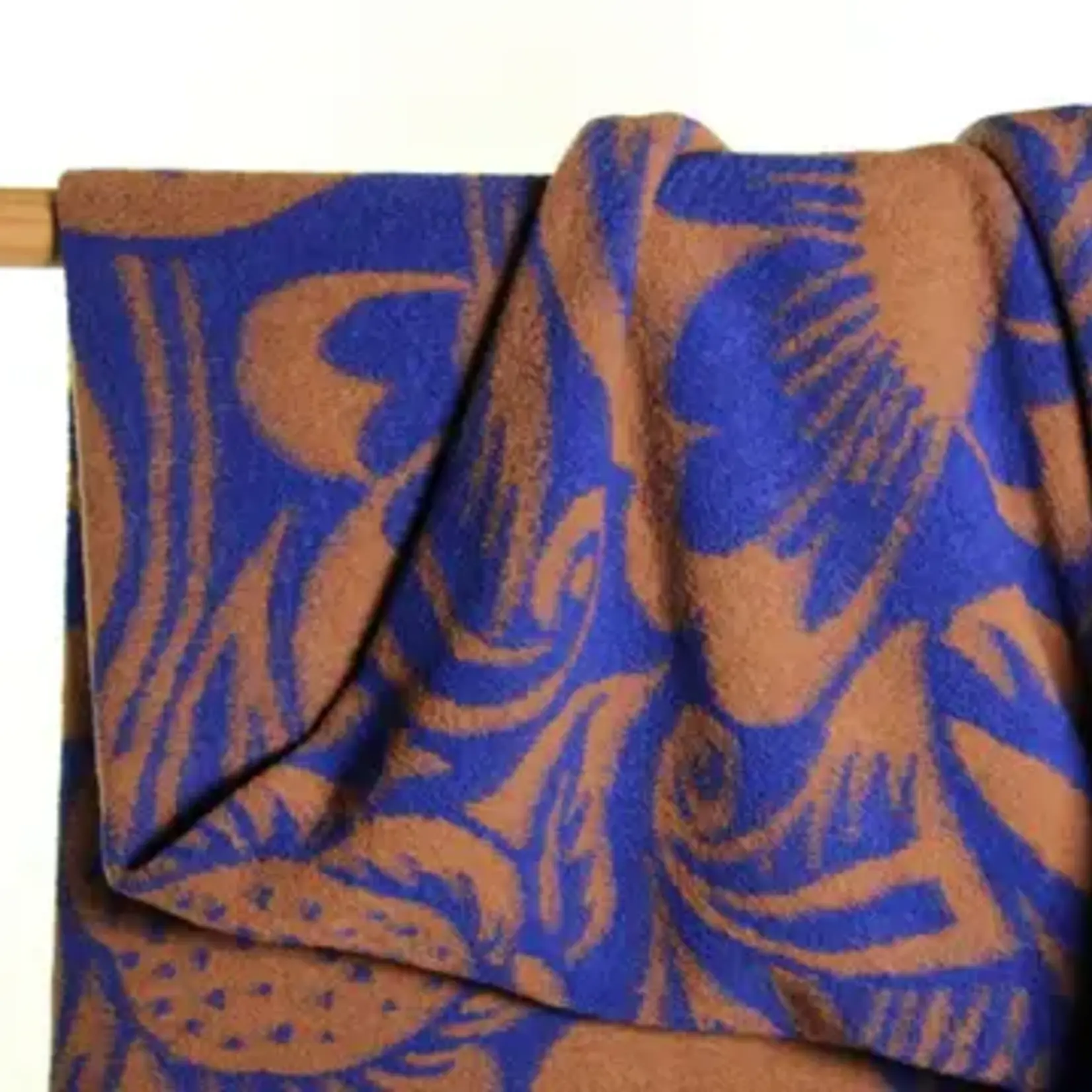 Atelier Jupe Wollen bloemenstof Blauw-Bruin - Atelier Jupe