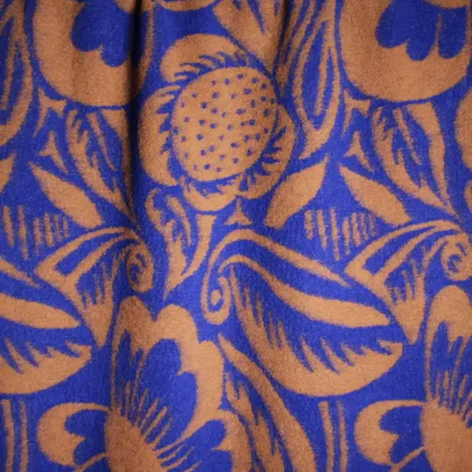 Atelier Jupe Wollen bloemenstof Blauw-Bruin - Atelier Jupe