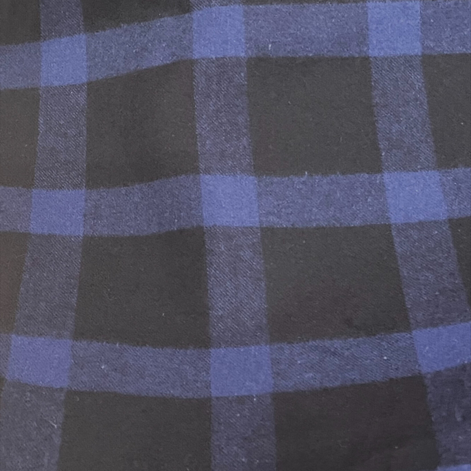 COUPON 1m05-Flanel Maverick Blauw/Zwart