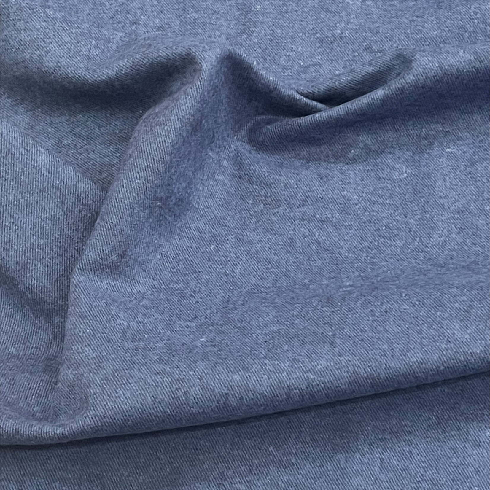 COUPON 75cm - Flanel Jeansblauw  Melée