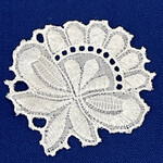 Geborduurd Bladmotief Wit