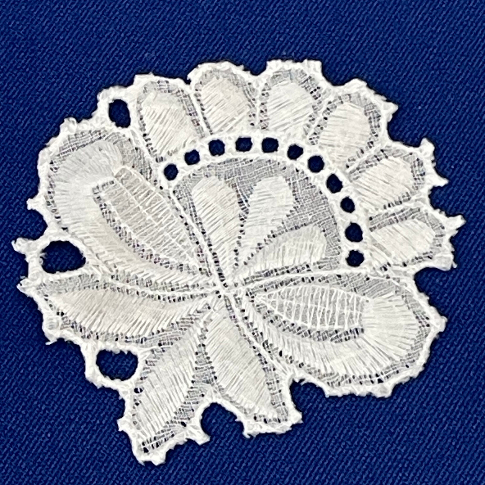 Geborduurd Bladmotief Wit