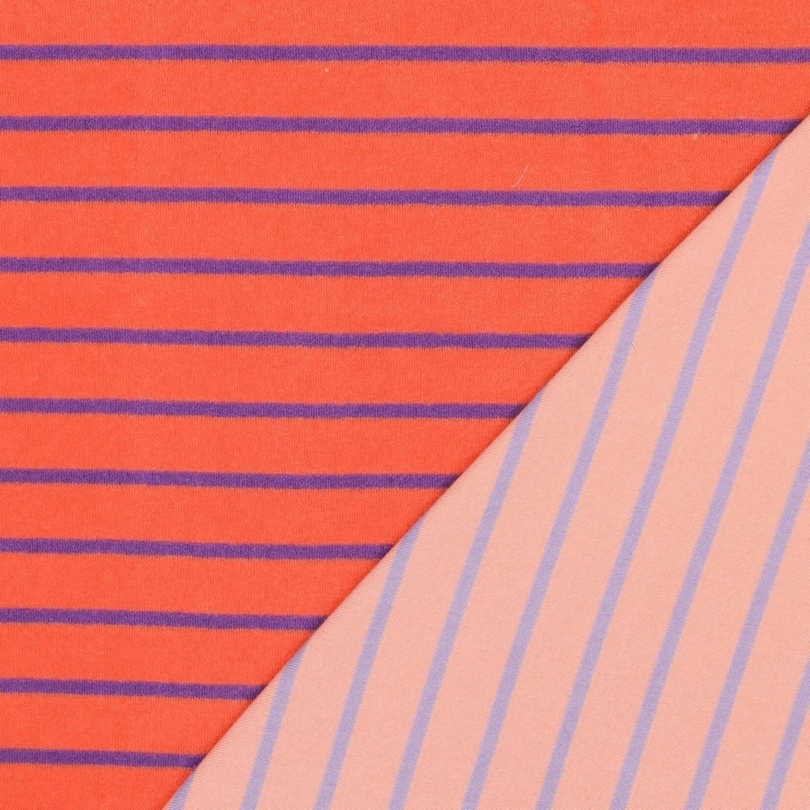 Spons Streepje Oranje/Paars