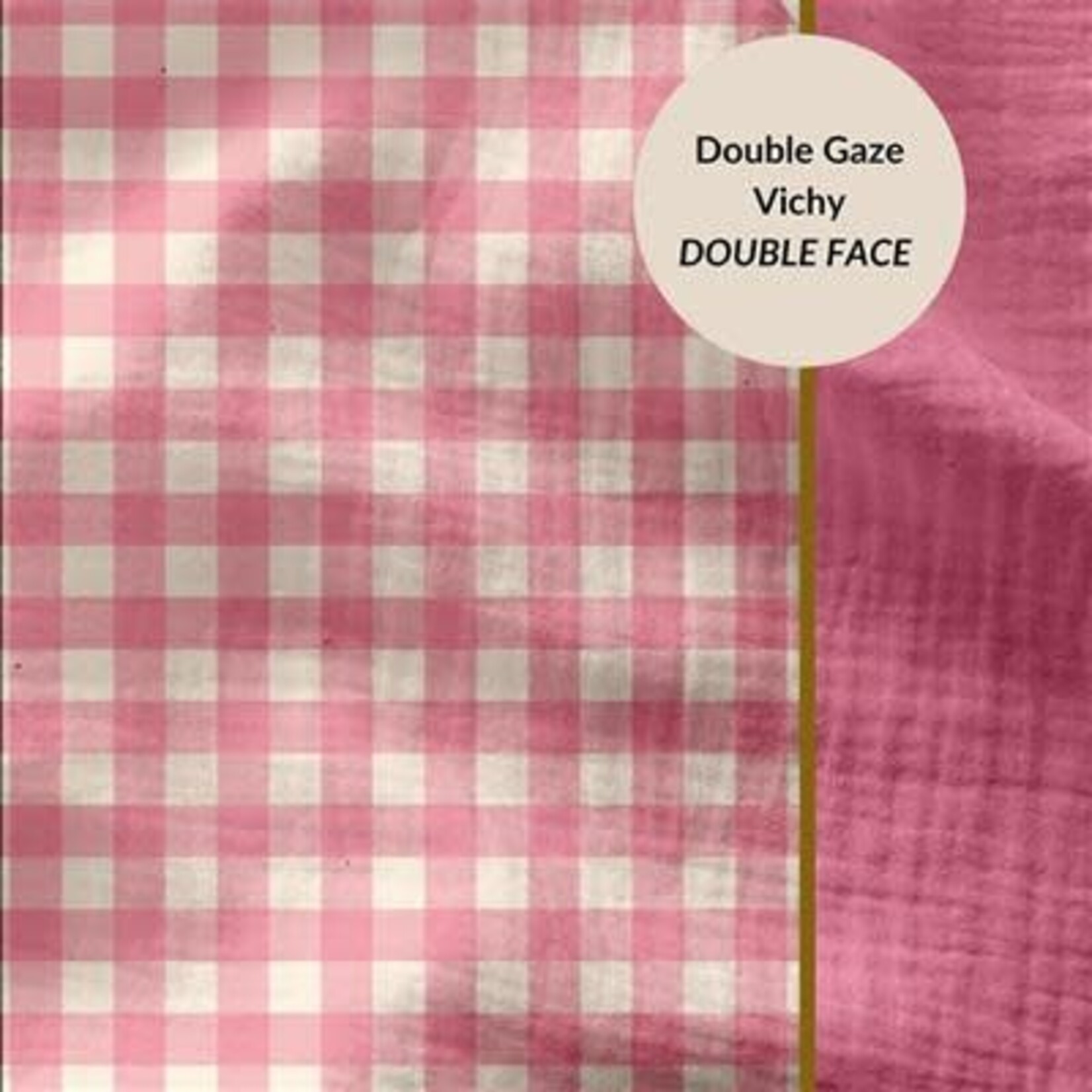 Domotex Double Gauze Vichy Roze