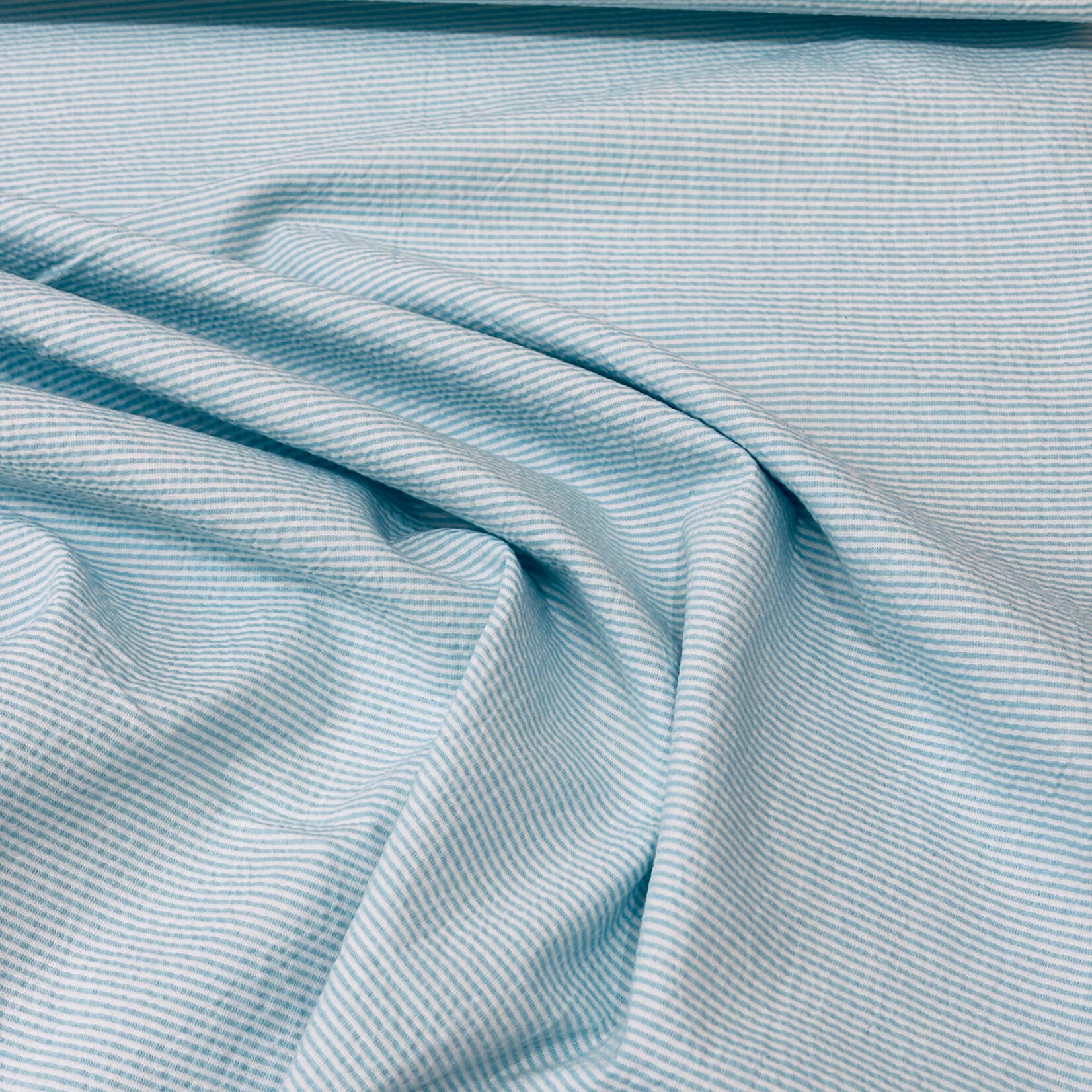 Comme ça Seersucker Streepje Turquoise - Comme 9a