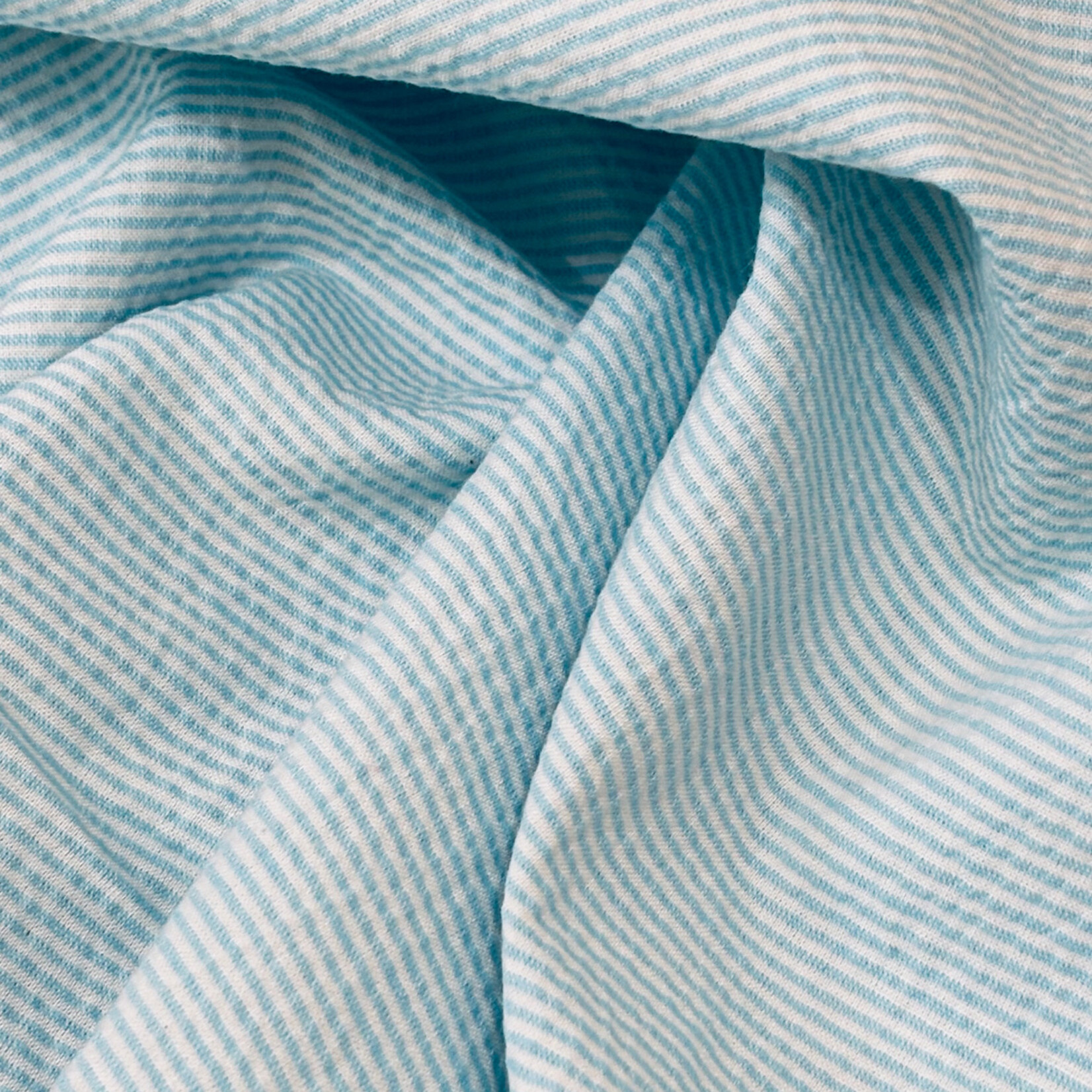 Comme ça Seersucker Streepje Turquoise - Comme 9a