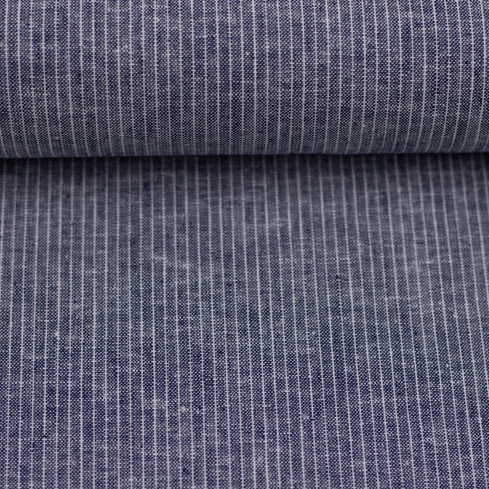 Linnen/Katoen Streepje Donkerblauw