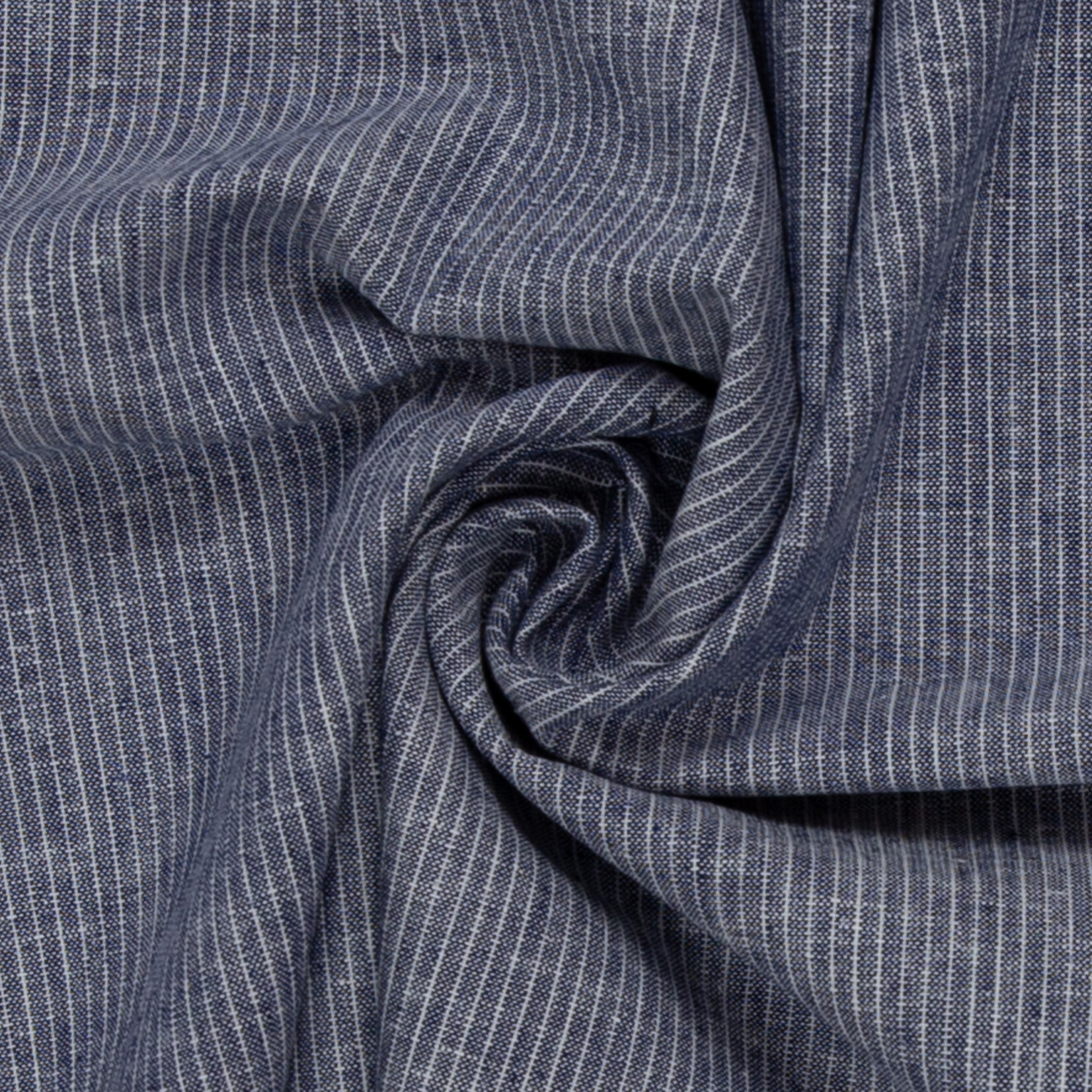 Linnen/Katoen Streepje Donkerblauw