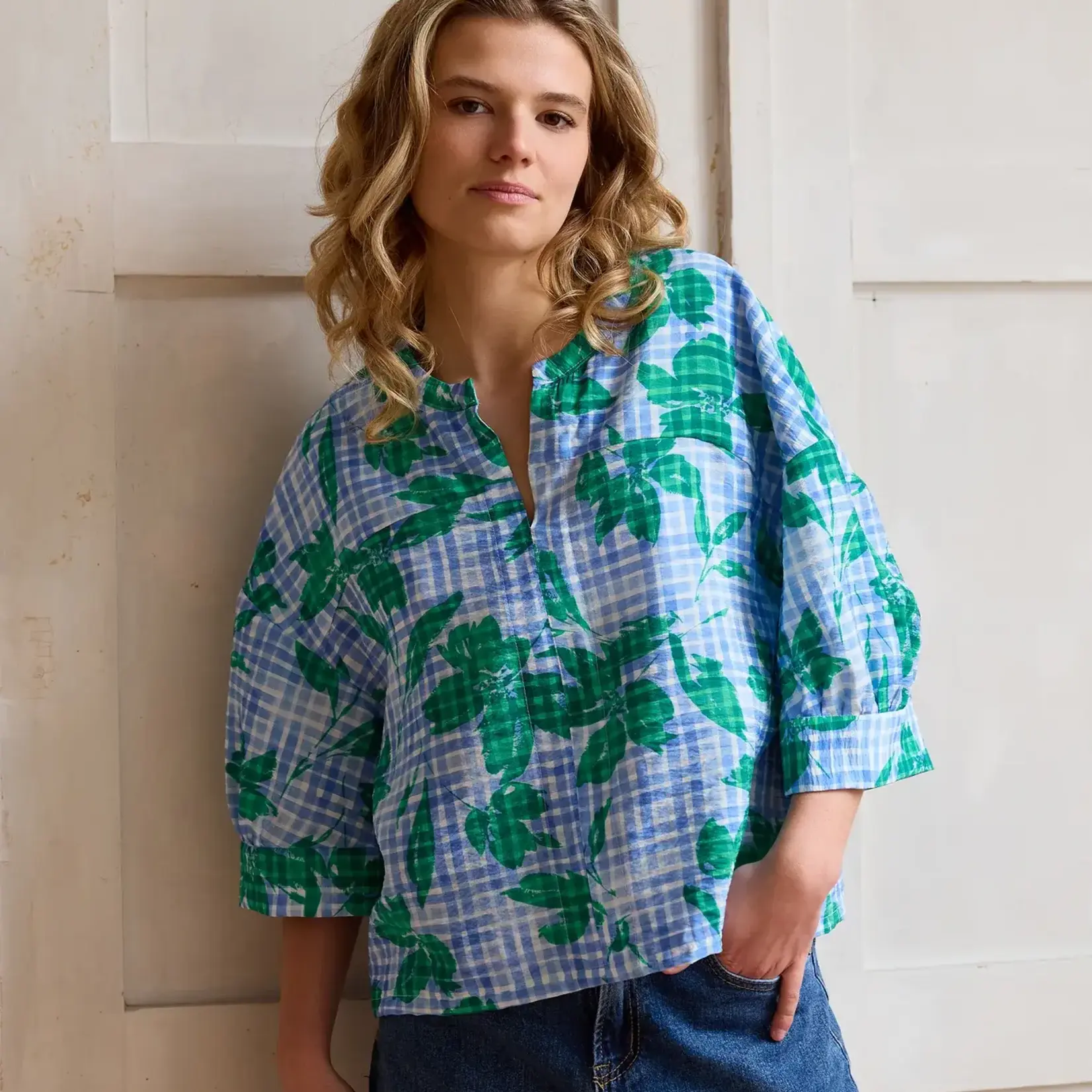 Atelier Jupe Viscose Zacht Geruite Textuur-Atelier Jupe