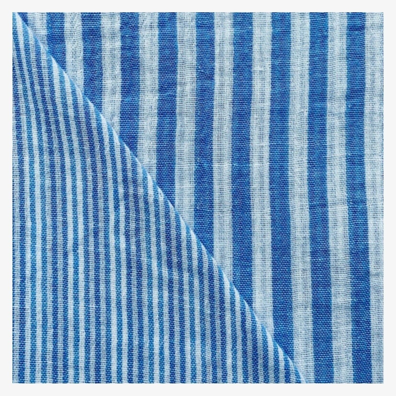 Double Gauze Streepje Blauw
