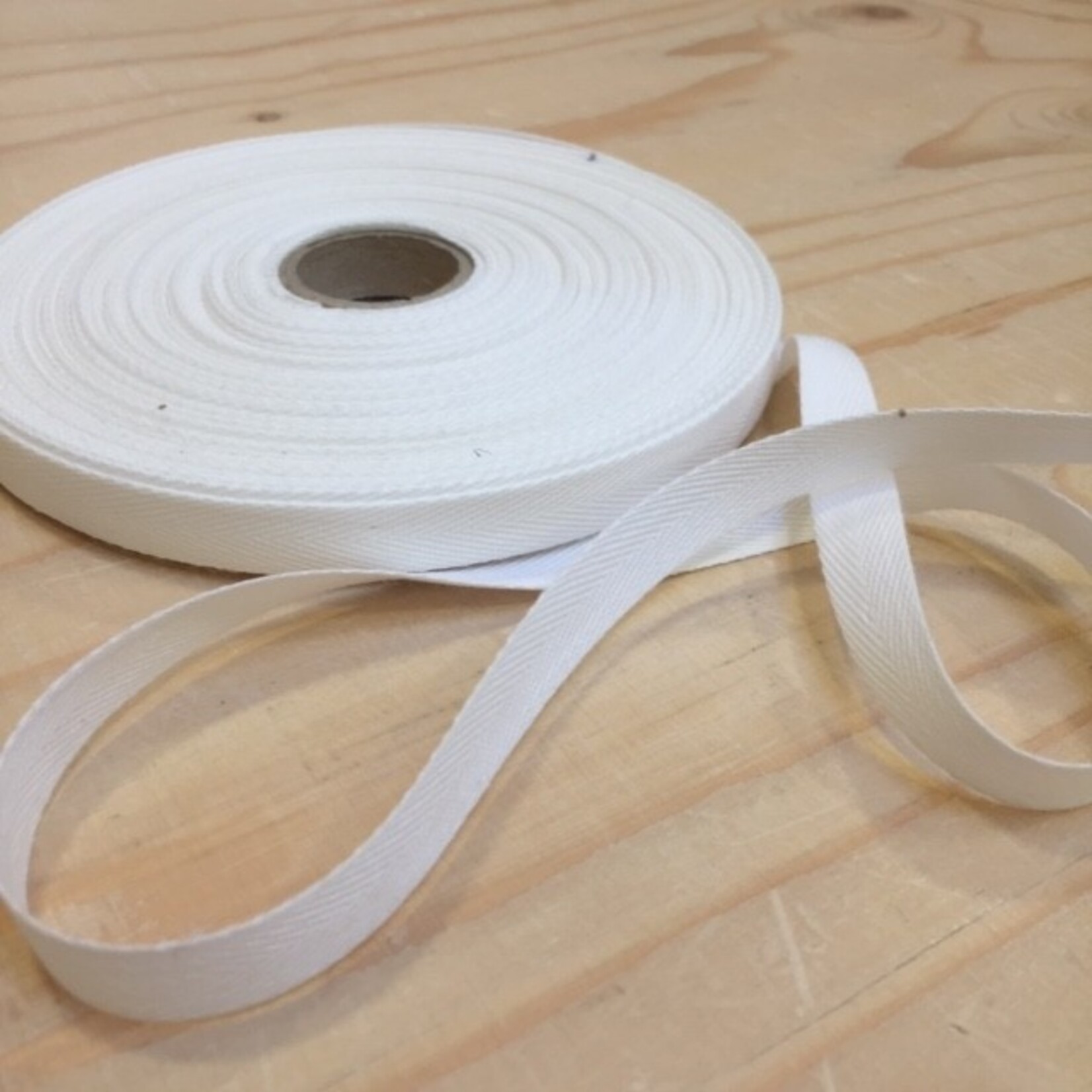 Keperband 10mm - wit  ROL 30m