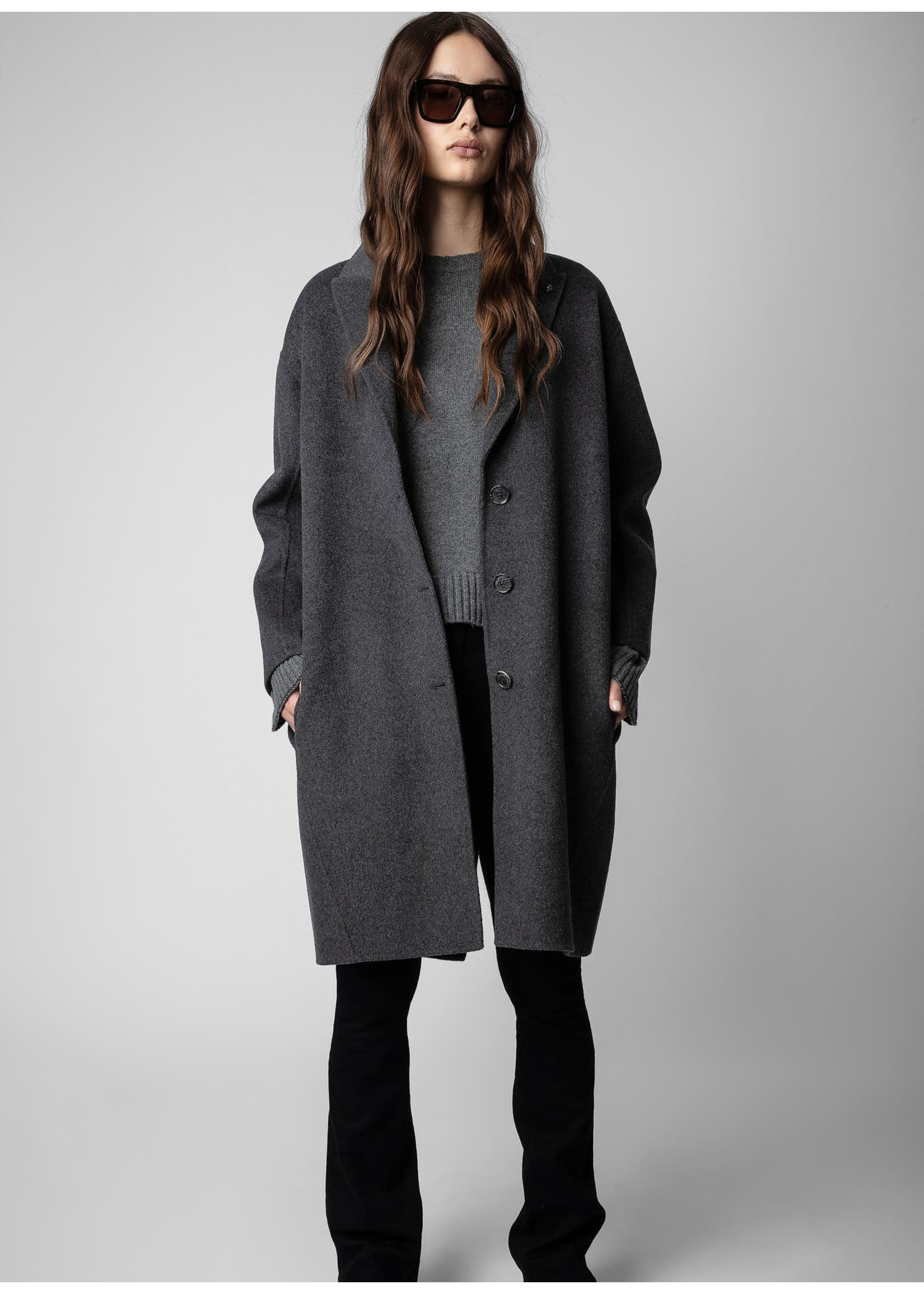 Zadig & Voltaire Mady Cashmere Coat Anthracite