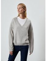 People's Republic of Cashmere Womens Boxy V-Neck Ash Grey