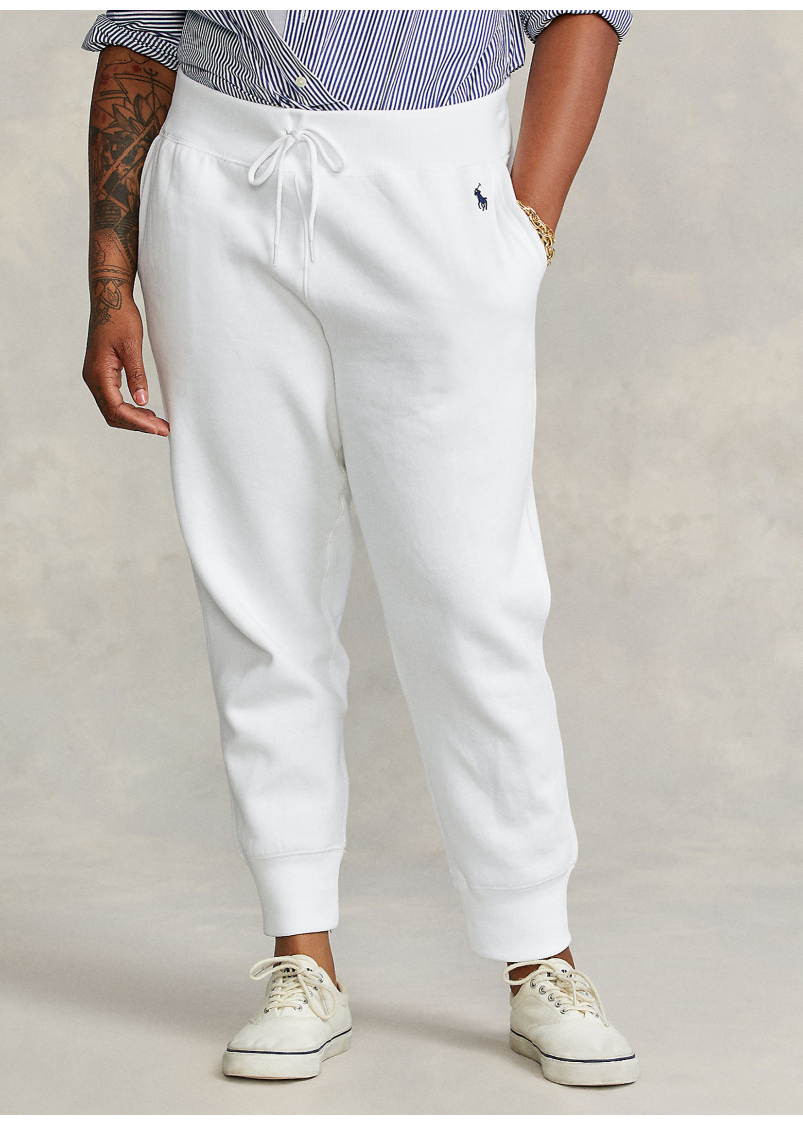 Ralph Lauren Fleece Pant Ankle Athletic White