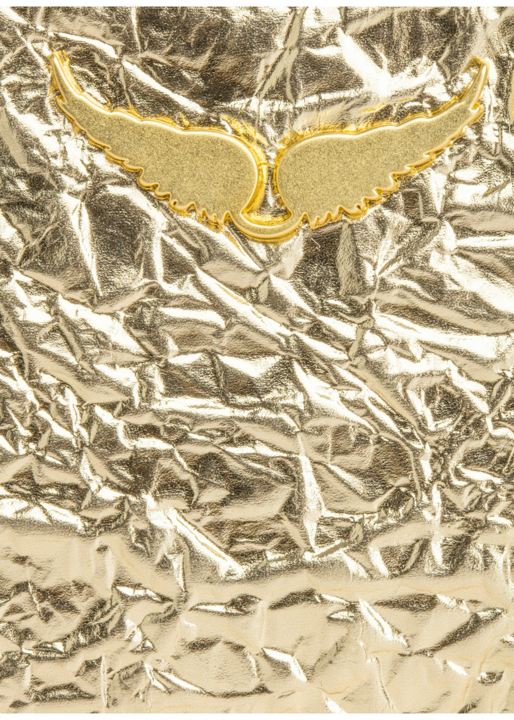 Zadig & Voltaire ZV Card Wrinkled Metal Gold