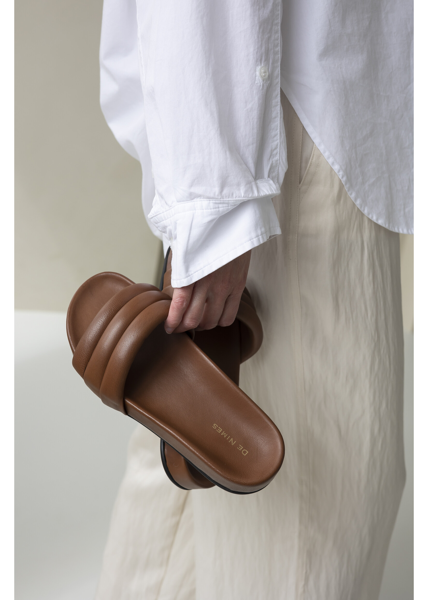 De Nimes Moon Slipper Cognac