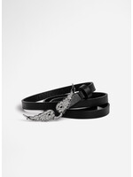 Rock Belt Natural Leather Noir Gold - De Nimes