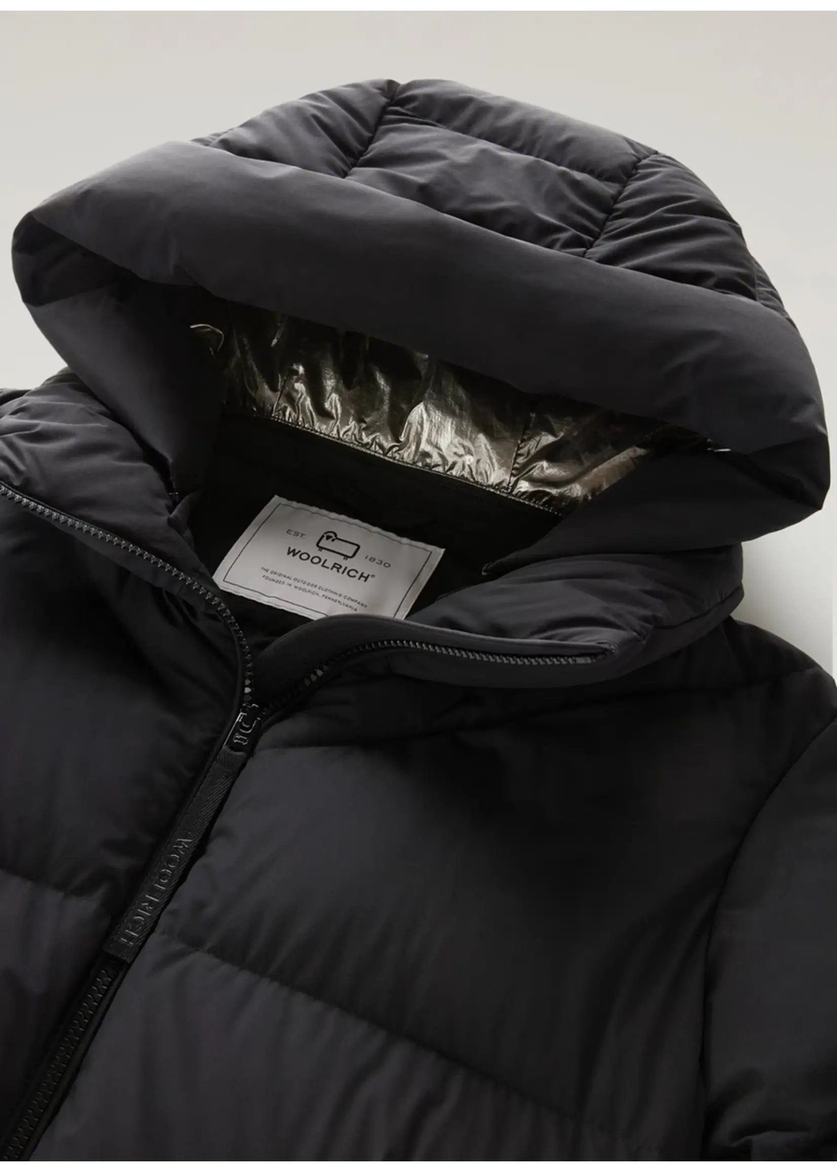 Woolrich Matt Stretch Long Puffer Parka Black