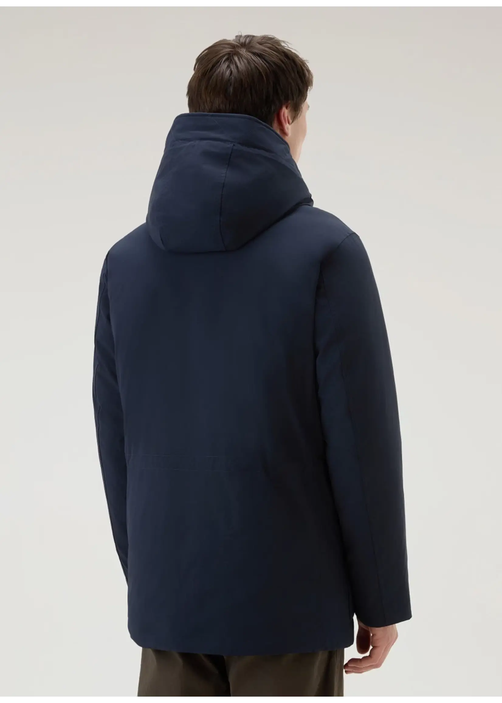 Woolrich Arctic Stretch Down Parka Melton Blue