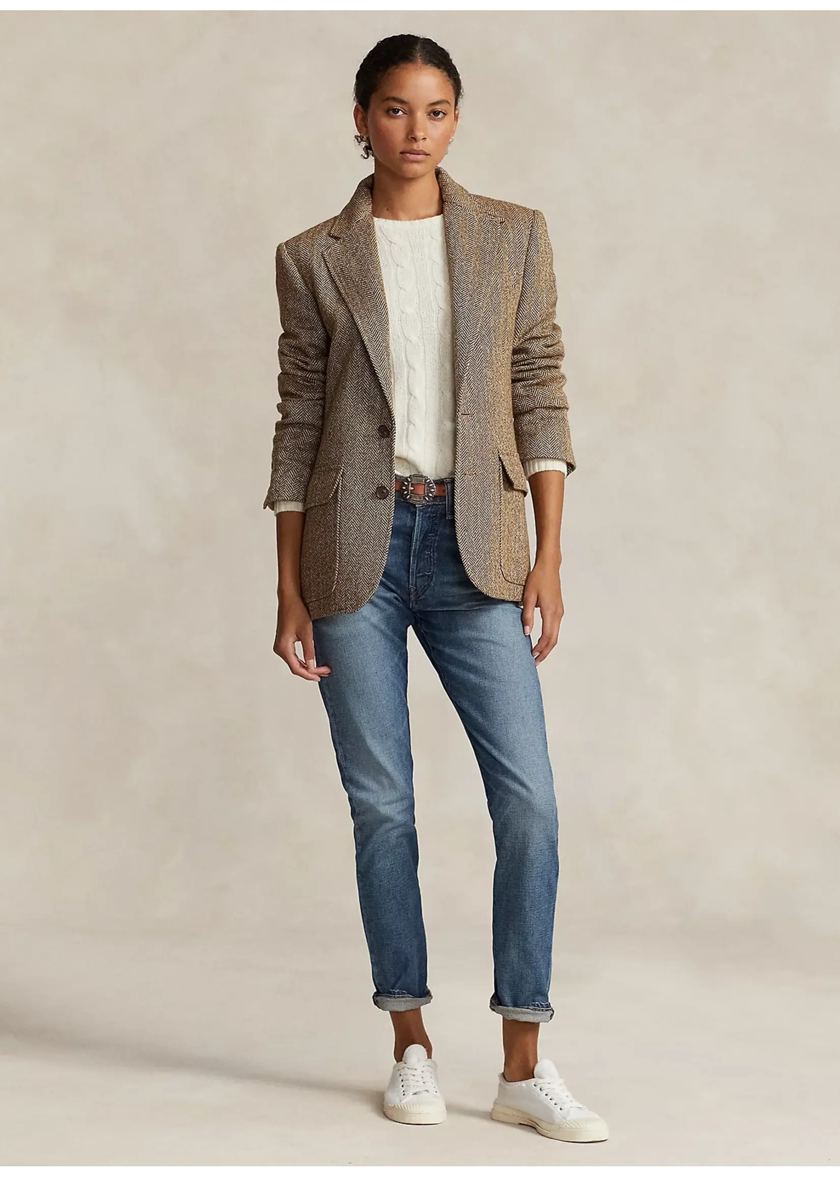 Ralph Lauren Hertiage Blazer Brown/Cream Herringbone