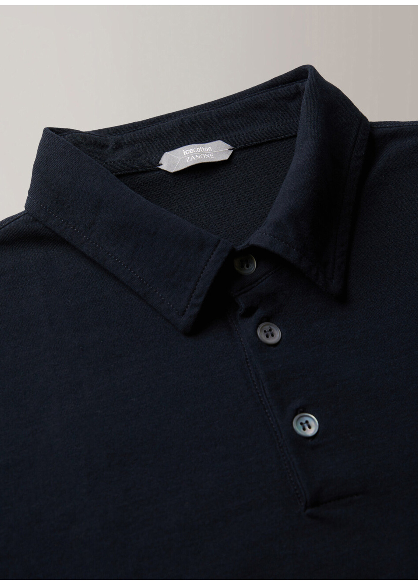 Zanone Polo Long Sleeve Blue Navy