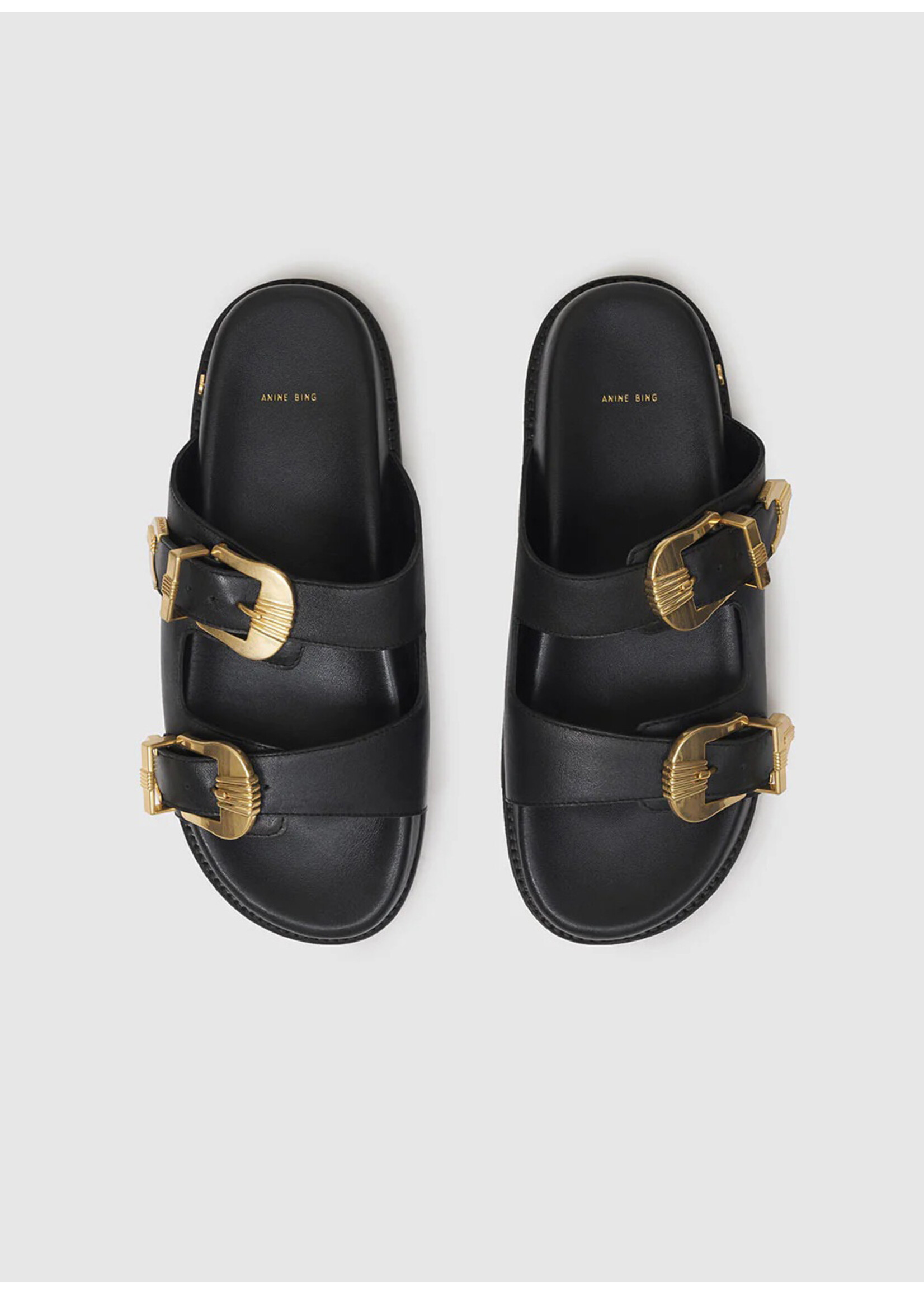 Anine Bing Waylon Slides Black