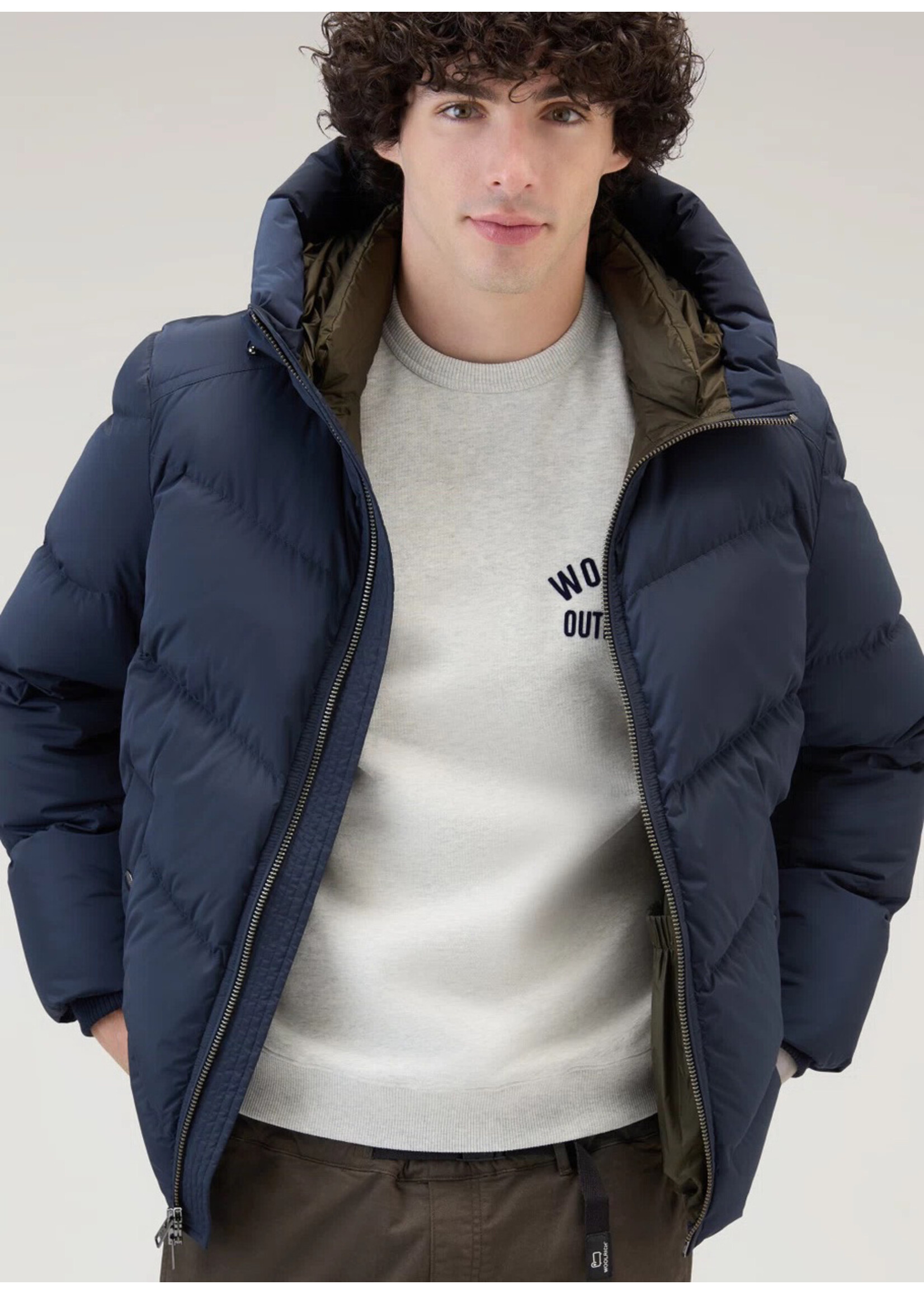 Woolrich Premium Down Jacket Melton Blue