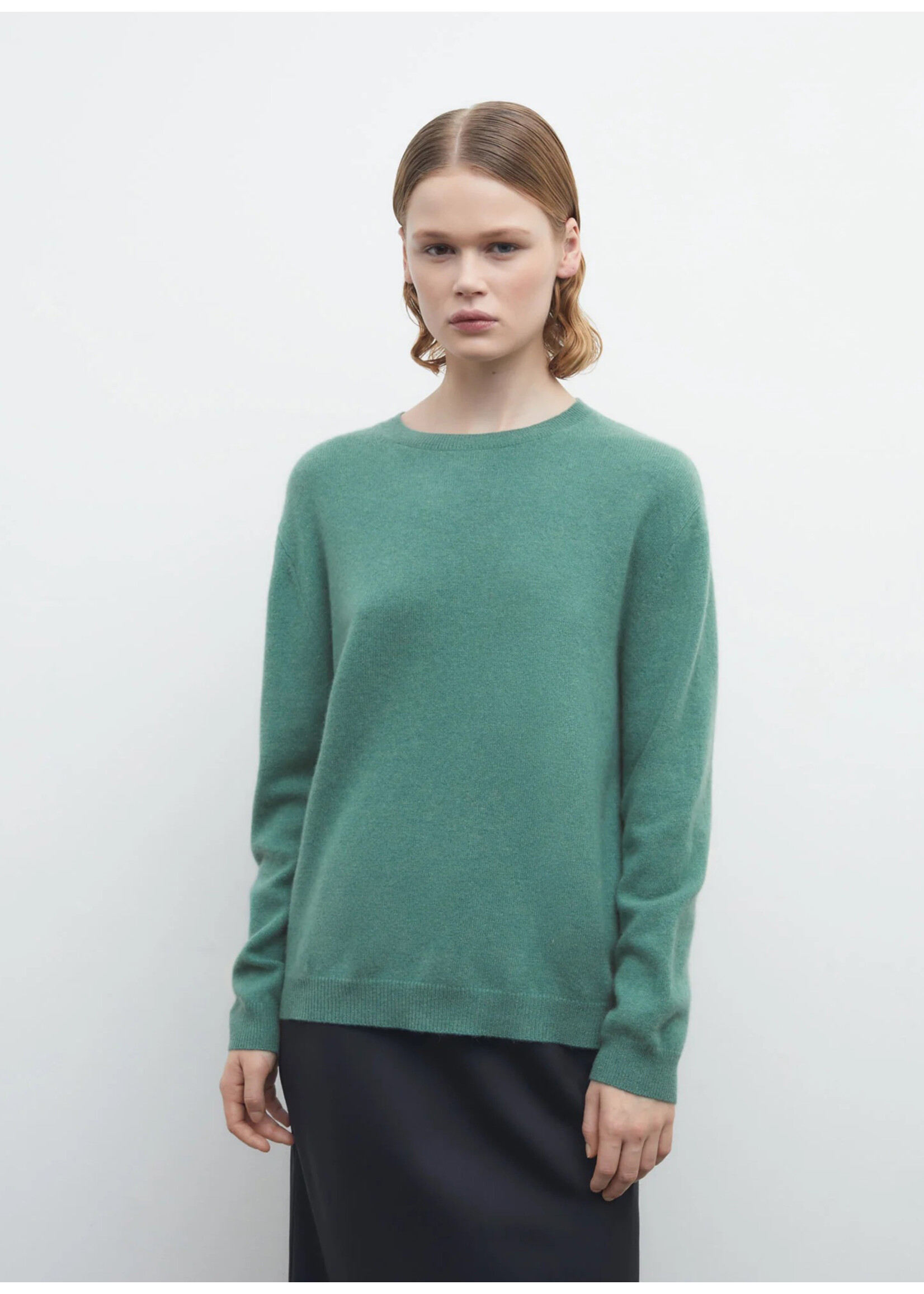 People's Republic of Cashmere Women's Boxy O-Neck Ralph Green