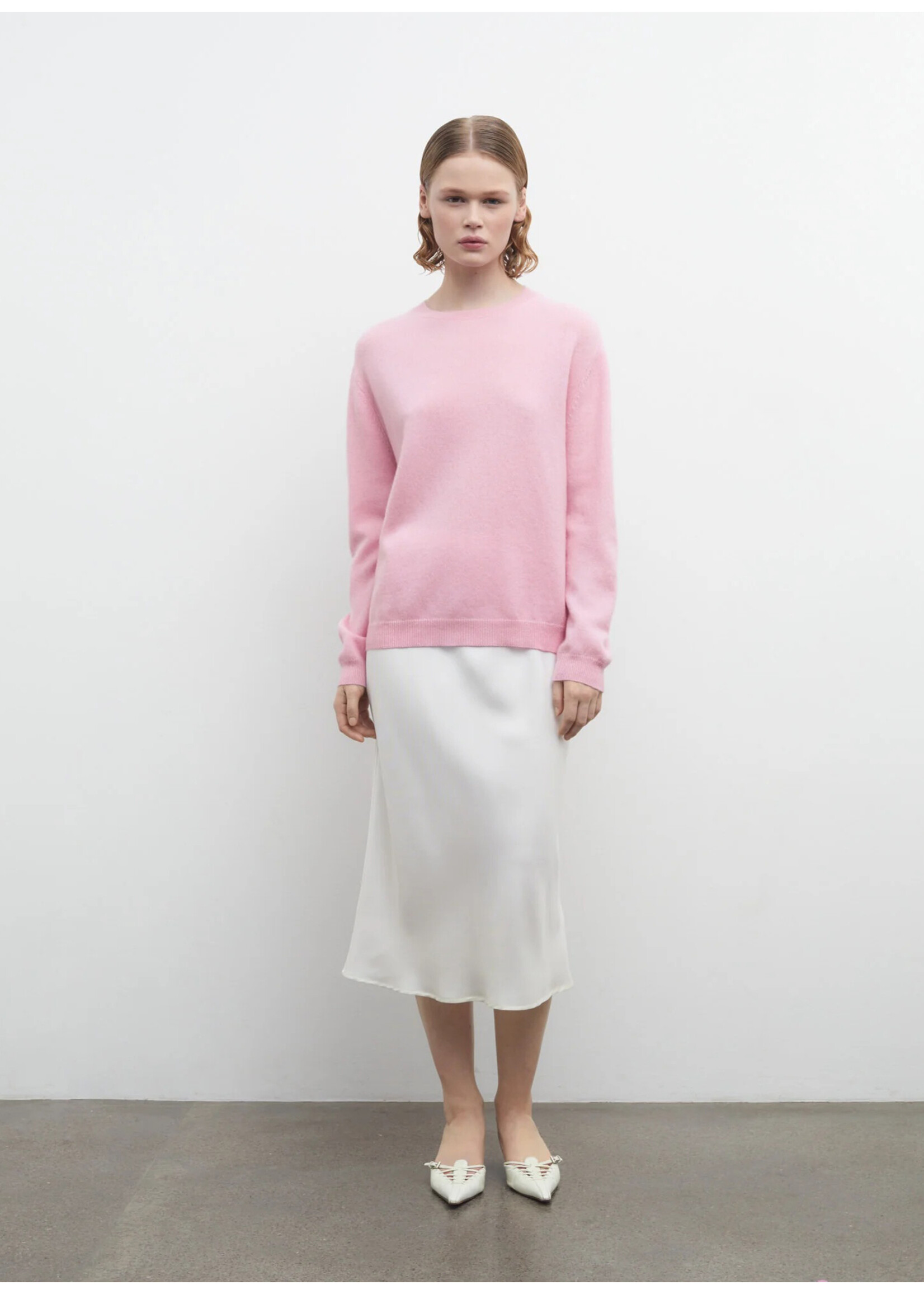 People's Republic of Cashmere Women's Boxy O-Neck Light Pink